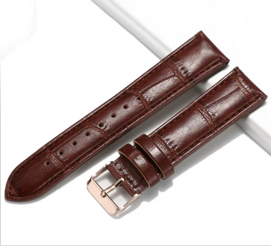 

Gift strap watch strap spot simulation leather bamboo pattern strap wholesale set 14mm 18mm 22 mm watch strap leather band, Black