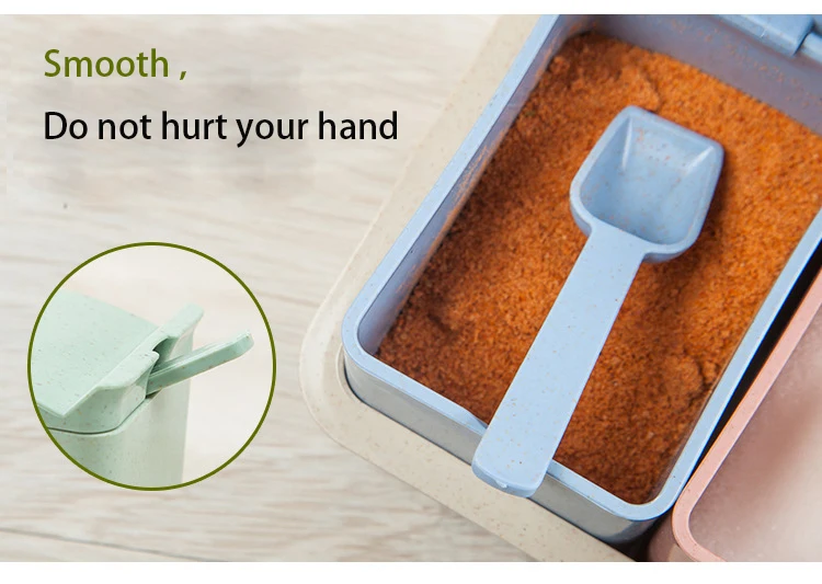 Online Shop New Products Kitchen Accessories Set Wheat Fiber Cooking Tool 4pcs Colors Condinent Container Salt Seasoning Box.jpg