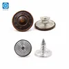 SK ODM OEM bronze composite material custom logo engraved copper tape jewelry denim metal AB jean shank button