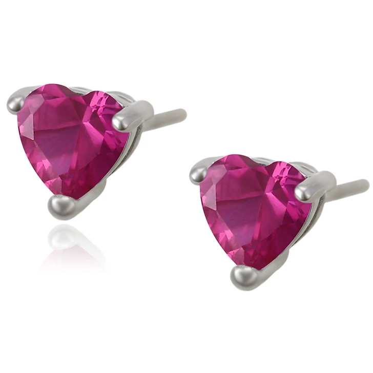 

29114 Xuping 6mm thailand fashion mini heart one gram gold earrings designs jewelry, earrings diamond stud set, Rhodium color