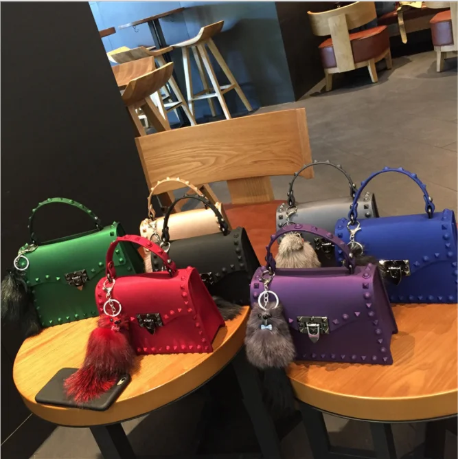 

2021 women's handbag fashion matte PVC bag trendy color single shoulder bag ladies, As pic