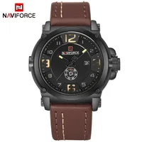 

NAVIFORCE 9099 Original Good quality Men's Sports Casual Waterproof Leather Week Date Quartz Wrist Watch