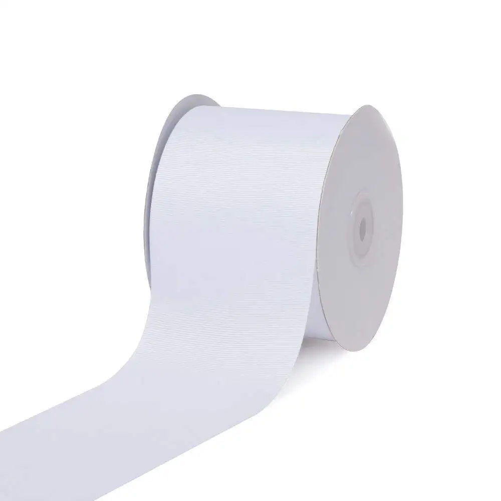 

MOQ 1 ROLL Wholesale 3 inch grosgrain ribbon white, 253 colors in stock