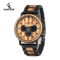 

BOBO BIRD Gold Watch Men Luxury Brand Wooden Wristwatches Date Display Watches
