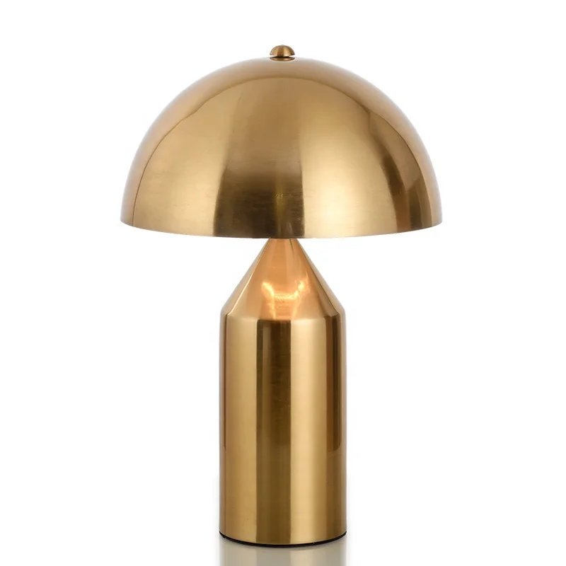 

Simig lighting Creative Gold luxury bedroom bedside table lamp personalized mushroom home decor iron desk lamp