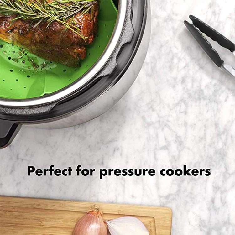 
LFGB Approval Heat-resistant Non-stick Good Grips Silicone Food And Vegetable Steamer Basket 