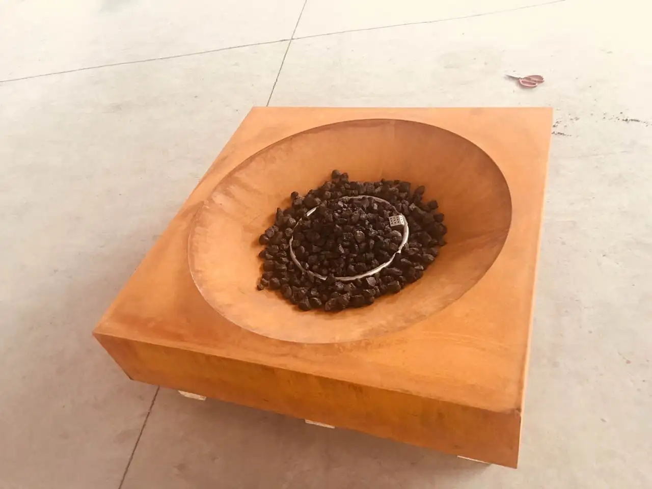 Rechteckige Outdoor-corte Stahl Rost Metall Gas Feuerstelle - Buy