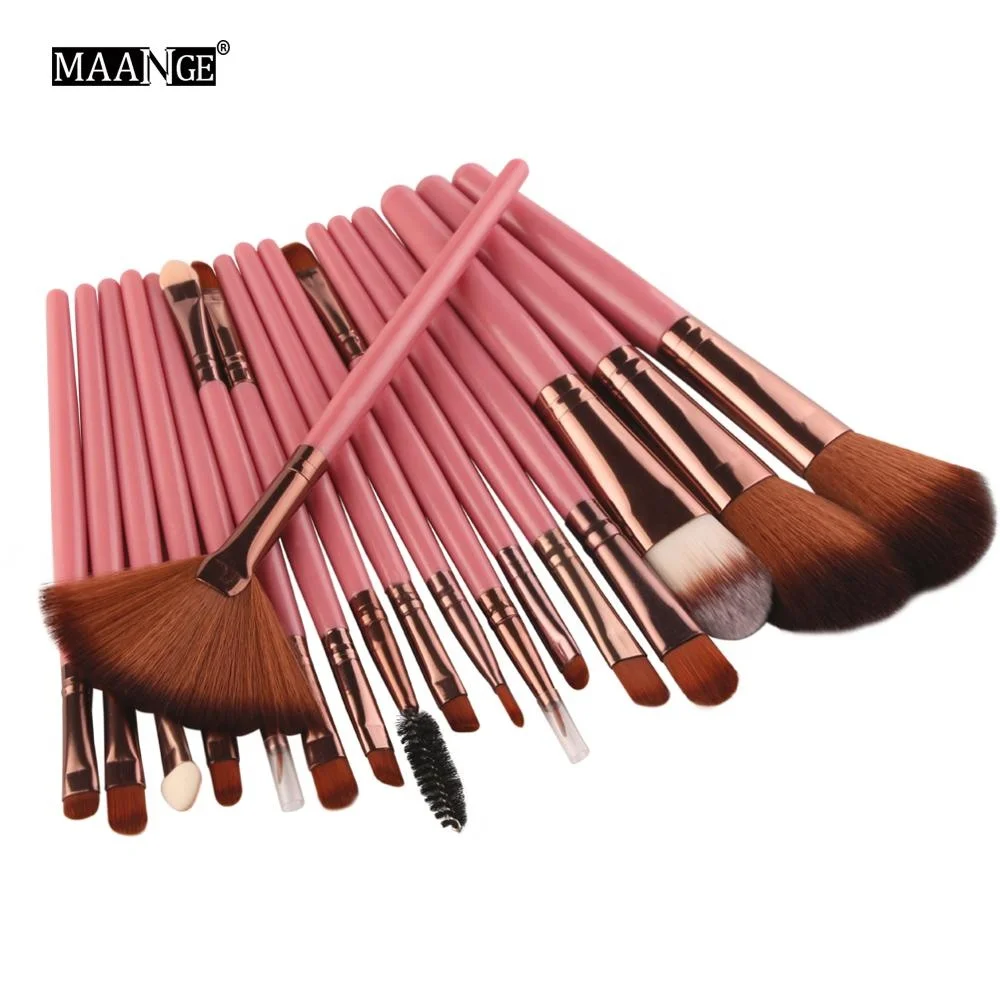 

18 pcs 7 colors hot selling custom logo makeup brush set, Black;brown;pink;green
