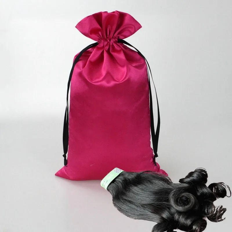 Custom Satin Hair Extension Bags Luxurious Hair Packaging Bags For