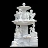 natural marble boy and girl fountain sculpture