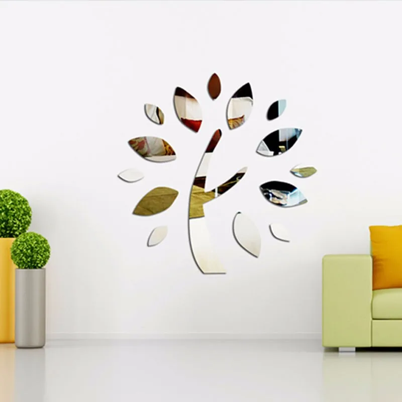 Preciser Wish Tree 3d Mirror Acrylic Wall Stickers Living Room Decal