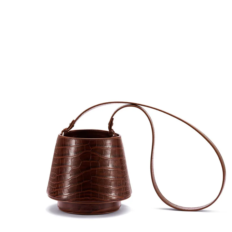 

Vintage Women Bag 2021 New Crocodile Pattern Bucket Bag Handbag Shoulder Bag