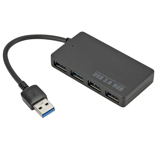 

4-Port USB 3.0 Hub 5Gbps Portable Compact for PC Mac Laptop Notebook Desktop computer, Black
