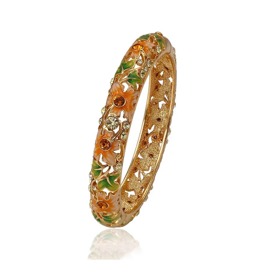 

bangle-191 xuping Most Fashionable Gold And 24k Colors Popular Crystal Bracelet Bangle