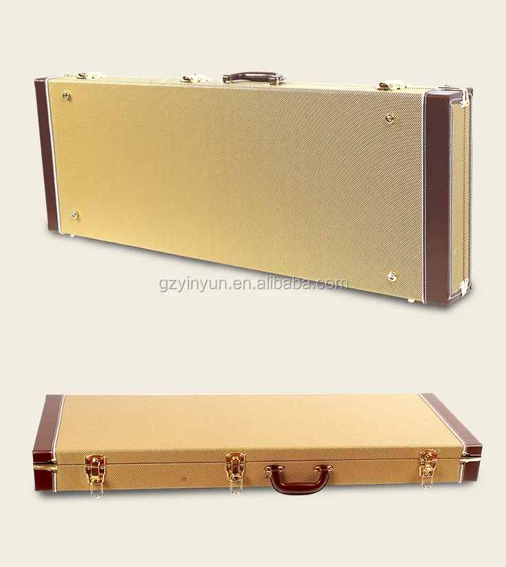 Offre Spéciale Tissu pour guitare électrique/Guitares Électriques avec jaune tweed étui rigide