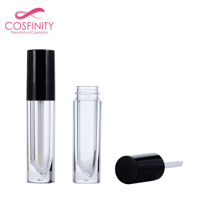 black shell lip gloss container custom logo beautiful empty lipgloss tube