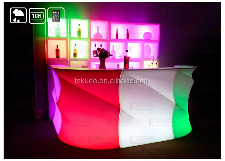 Modern Led Light Up Mobile Bar Counter With Rgb Light Glowing Buy Bar