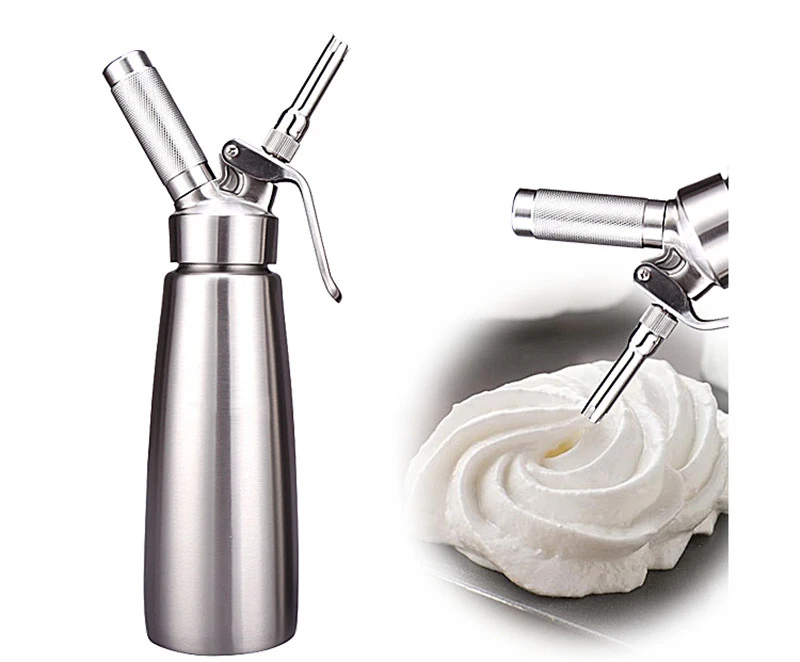 

Hot Sale 500ML Stainless Steel 18/8 Cream Whipper with Stainless Steel Nozzles, Silver color