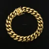Hip hop cuban link bracelet Jewelry 2018 new design lock cuban bracelet Wholesale stainless steel PVD process for men