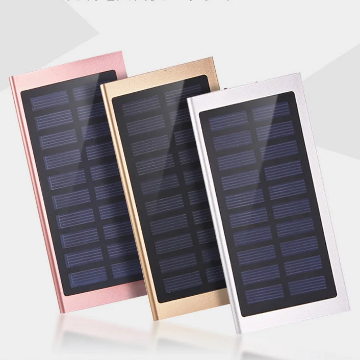 

High efficient Slim solar power bank portable fast charge 8000mAh OEM service, Gold;silver;purple