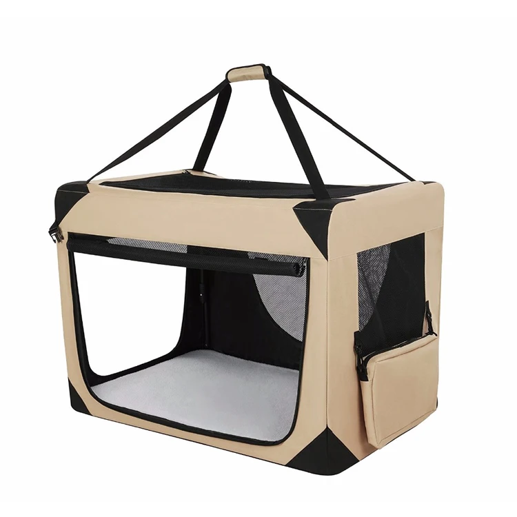 

Stylish Airline Approved Pet Carrier Folding Portable Soft Dog Cat Pet Transport Box Pet Travel Bag, Kaki