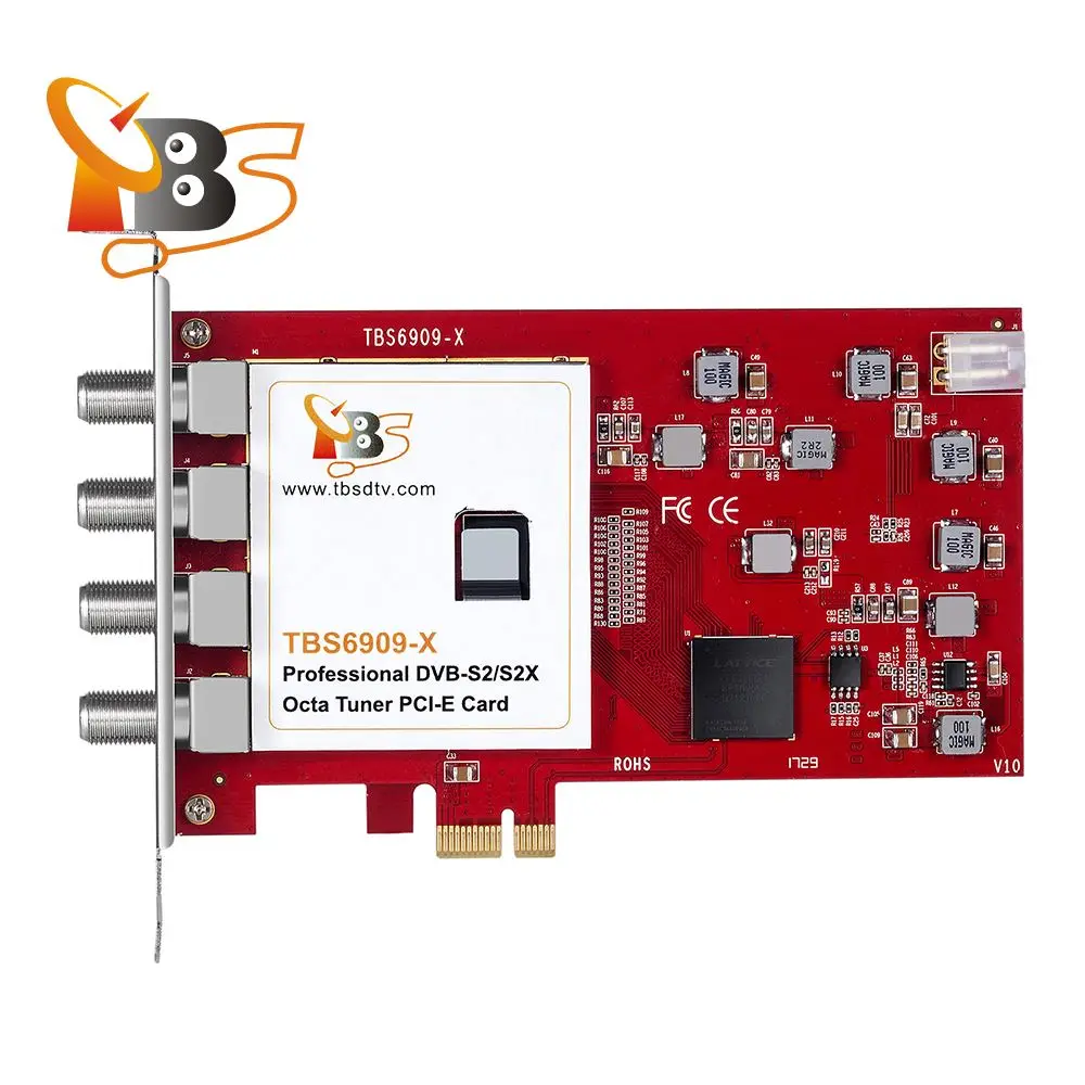 TBS 6909 DVB-S2 8 Tuner PCIe Card digital satellite receiver IPTV streaming card FAT DVB-S2 card