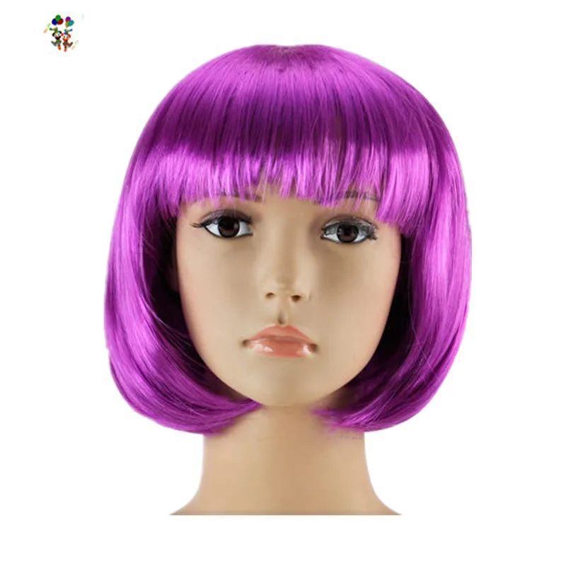 

Wholesale Party Fancy Dress Costume Purple Short Bob Wigs HPC-1389