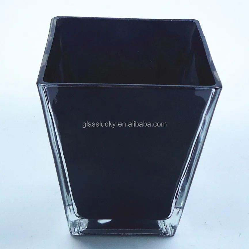 Black Square Flower Vase Glass Glass Vase Flower