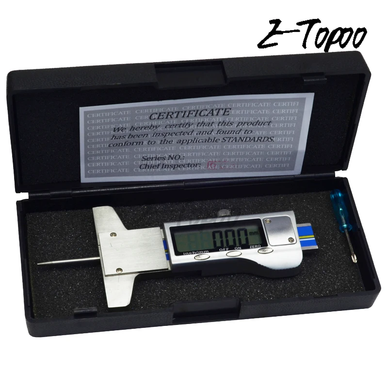 Metal Casing Digital Tread Depth Gauge 025mm Lcd Stainless Steel Tyre