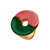 13703 xuping half moon red and green flower heads ring with copper alloy for women