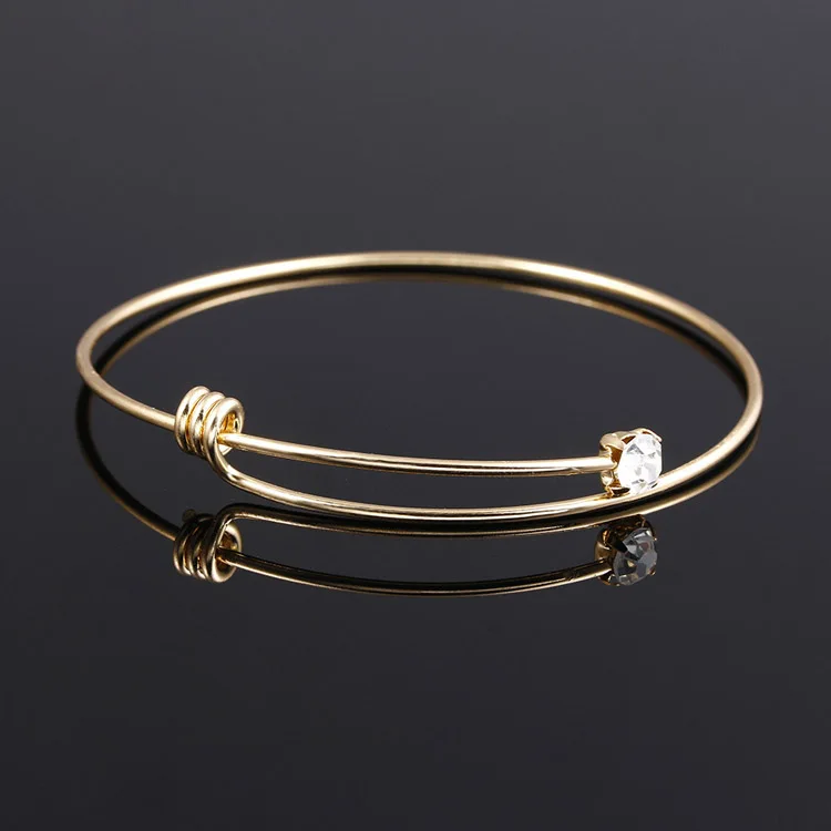 

Custom DIY Expandable Twisted Wire Gold Silver Bangle Bracelet Jewelry For Kids Women DIY Wholesale Fashion Simple Bracelet