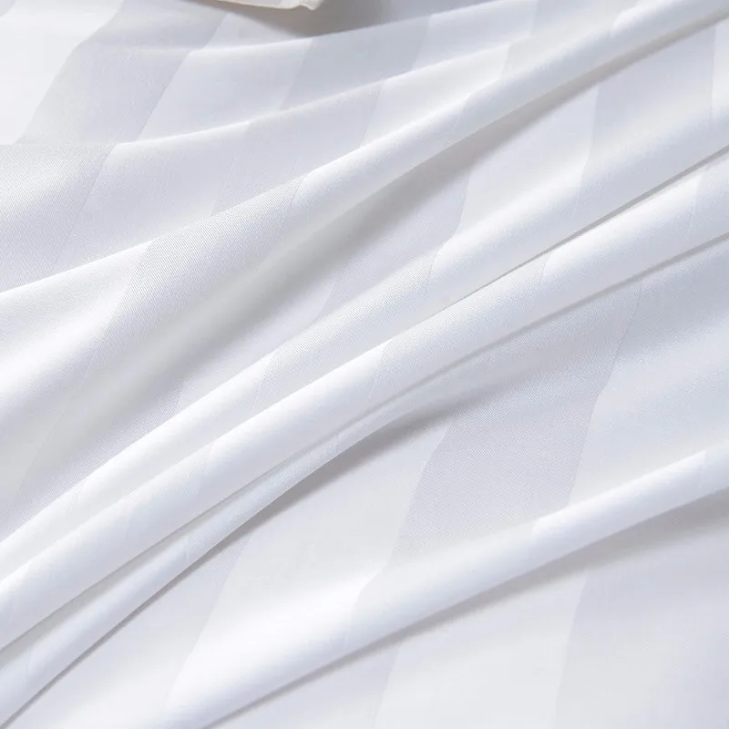 White Satin Stripe Sateen Finished Fabric Sheet Fabric - Buy 100% ...