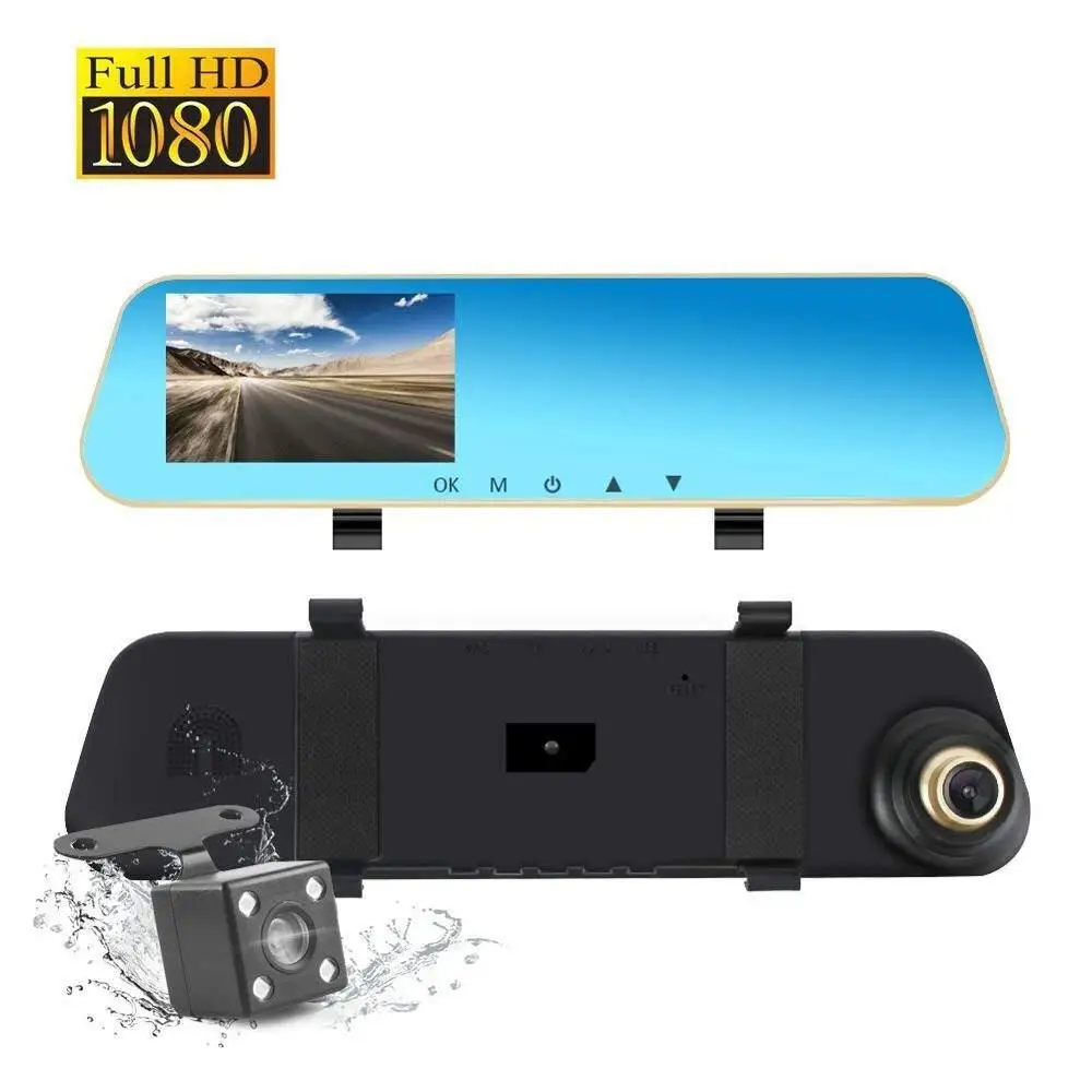 
1080P HD Car Video Recorder Mirror Dash Cam Rearview Mirror Cam with Front and Back Camera 