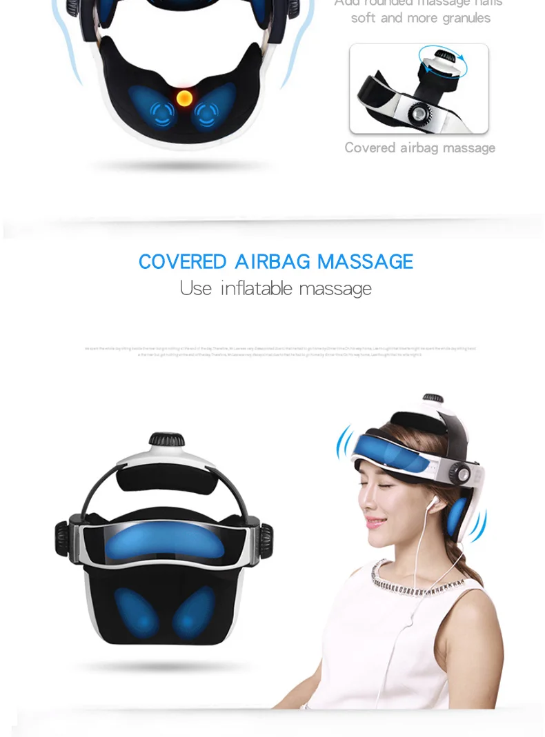 Cheap Electric Heating Automatic Vibrating Head Massage Cap With Music
