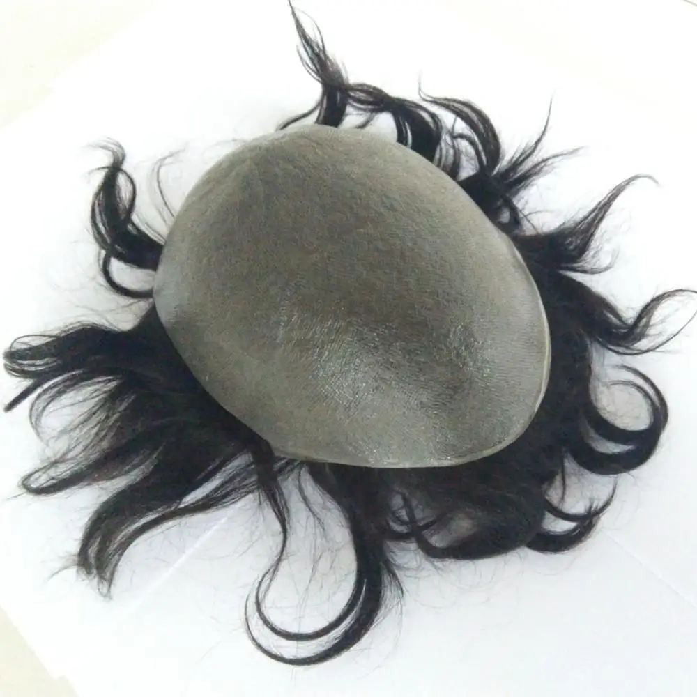 

Hot sale natural human hair toupee hair for mens toupee with black hair