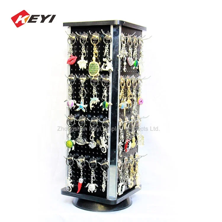 4 Sides Keyring Hook Holder,Keyring Durable Display Stand,Key Chain