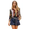 Custom color matching chiffon v-neck polka dot shirt spring sexy silk top women