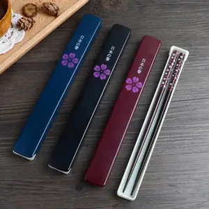 Image of Japanese Natural Wood Chopsticks Handmade Bento Partner With Gift Box Wedding Birthday Favor