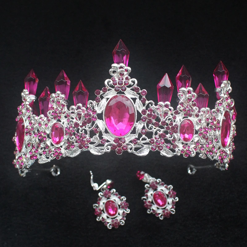 

large pageant crowns wedding tiara, 12 various colors available