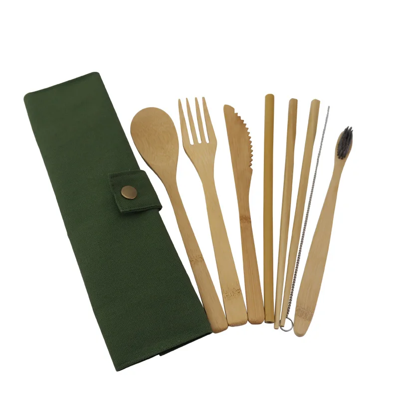 Eco Friendly Bamboo Cutlery Set Reusable New Design Outdoor Cutlery Go