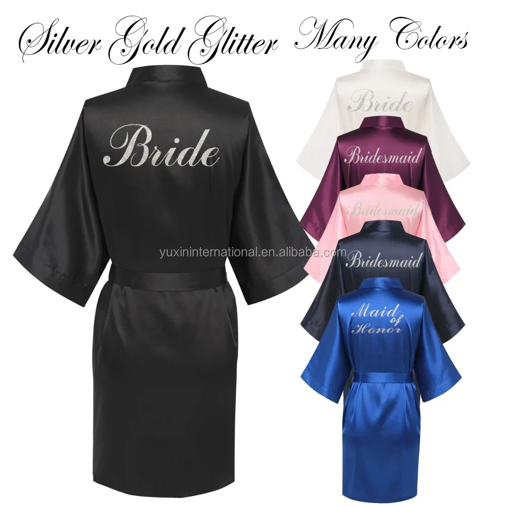 

Personalised Heart Satin Wedding Bride Robe / satin robe 02, Many colors