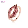 Wuzhou Foxi Mouth Shape Red Lip 18k Rose Gold Plated Brass Finger Napkin Rings