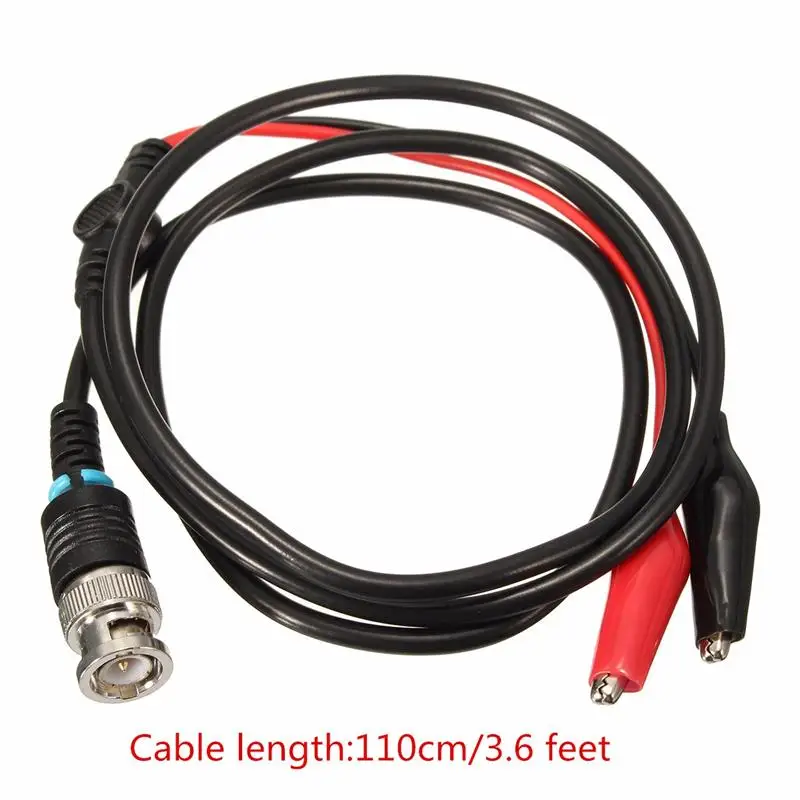 BNC Male Plug to Dual Alligator Clip Oscilloscope Test Probe Lead Cable 1m