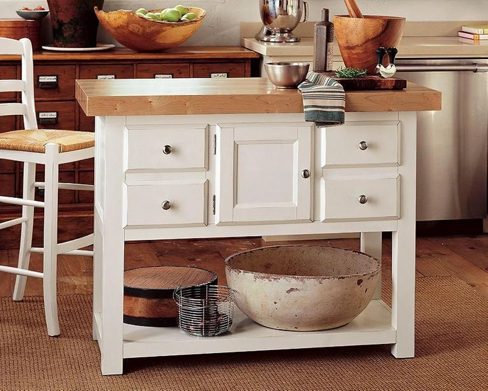 Wit 4 lades keuken prep eiland butcher blok tafel keuken kasten ...