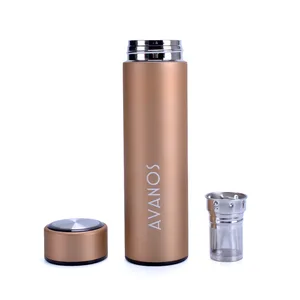Image of 17oz ,500ml Portable double wall 18/8 304 stainless steel insulated tea vacuum thermos flask with powder coated