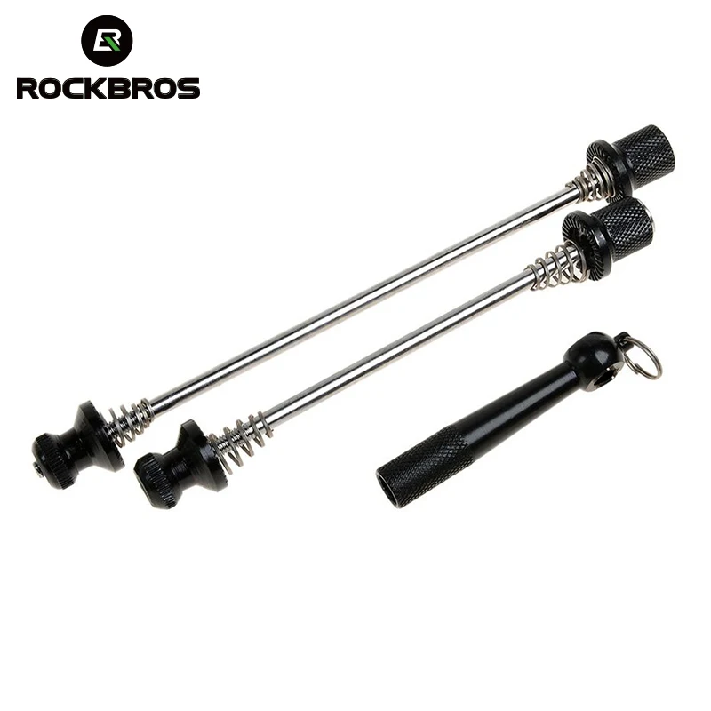 

ROCKBROS Anti Theft Skewers Road Bike Cycling MTB Wheels Locking Security Quick Release Skewers For Bicycle Parts 5 Colors, Black, red