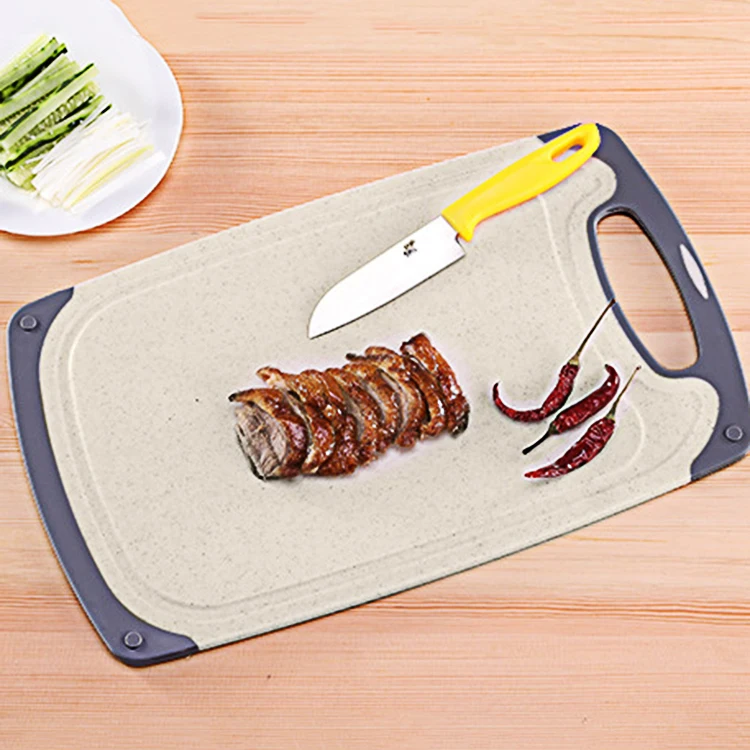 Amazon 2019 Online Shop Eco-friendly High Quality BPA Free Natural Straw Cutting Board Wheat Fiber Chopping Board