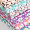2 sides polyester offset print coral fleece fabric