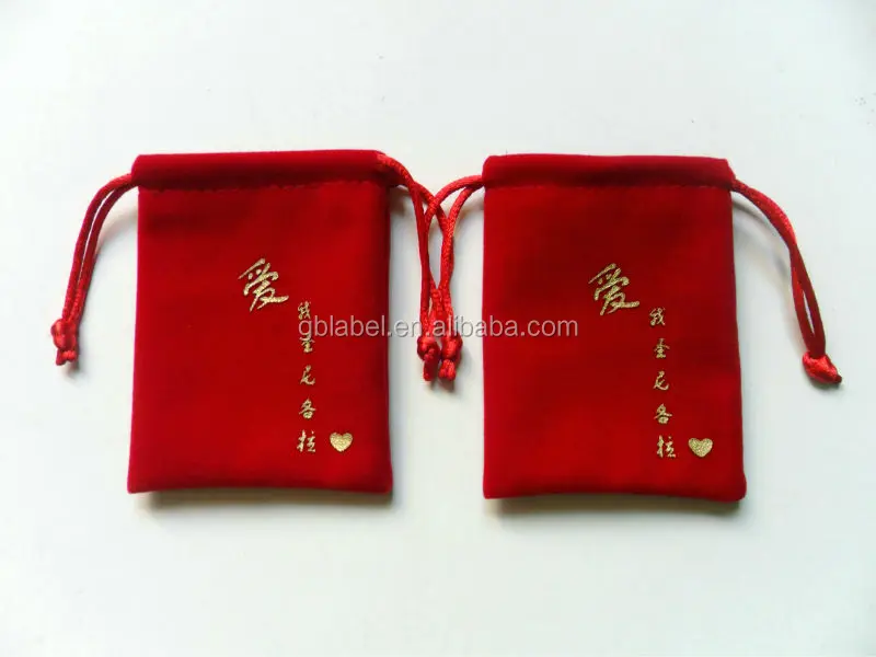 Custom Logo Printed Mini Drawstring Jewelry Velvet Bag Pouch Buy Bag