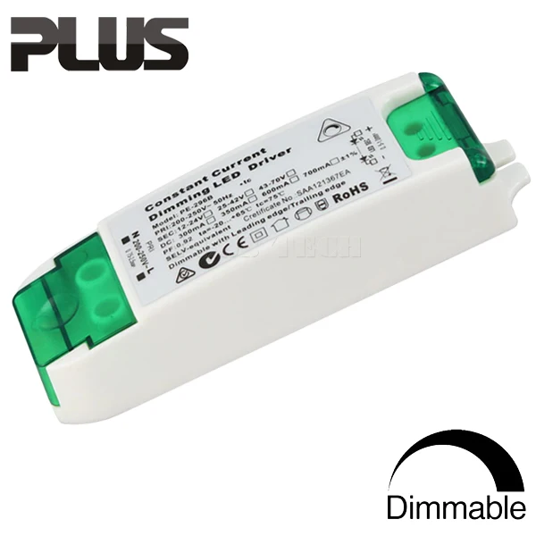 CE TUV SAA certificate 6W 12W 18W 30W 50W 100W 150W Triac&0/1-10V&Dali dimmable led driver